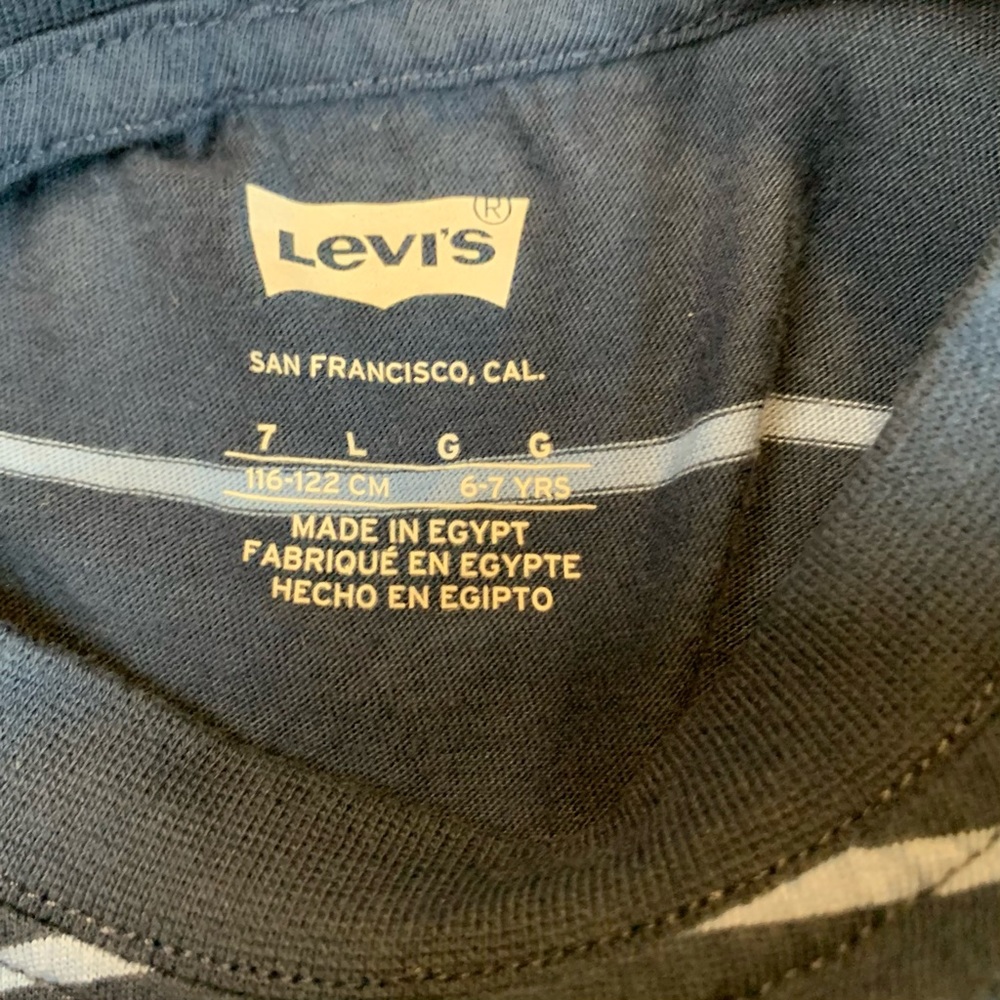 Levi’s navy and blue striped tee 6/7 - Picture 6 of 7